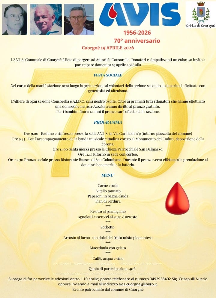 Festa Sociale AVIS - 70° Anniversario