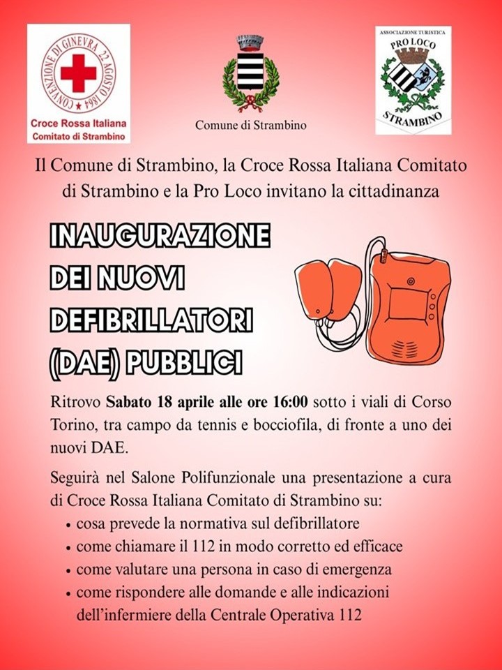 Inaugurazione dei nuovi Defibrillatori Pubblici a Strambino