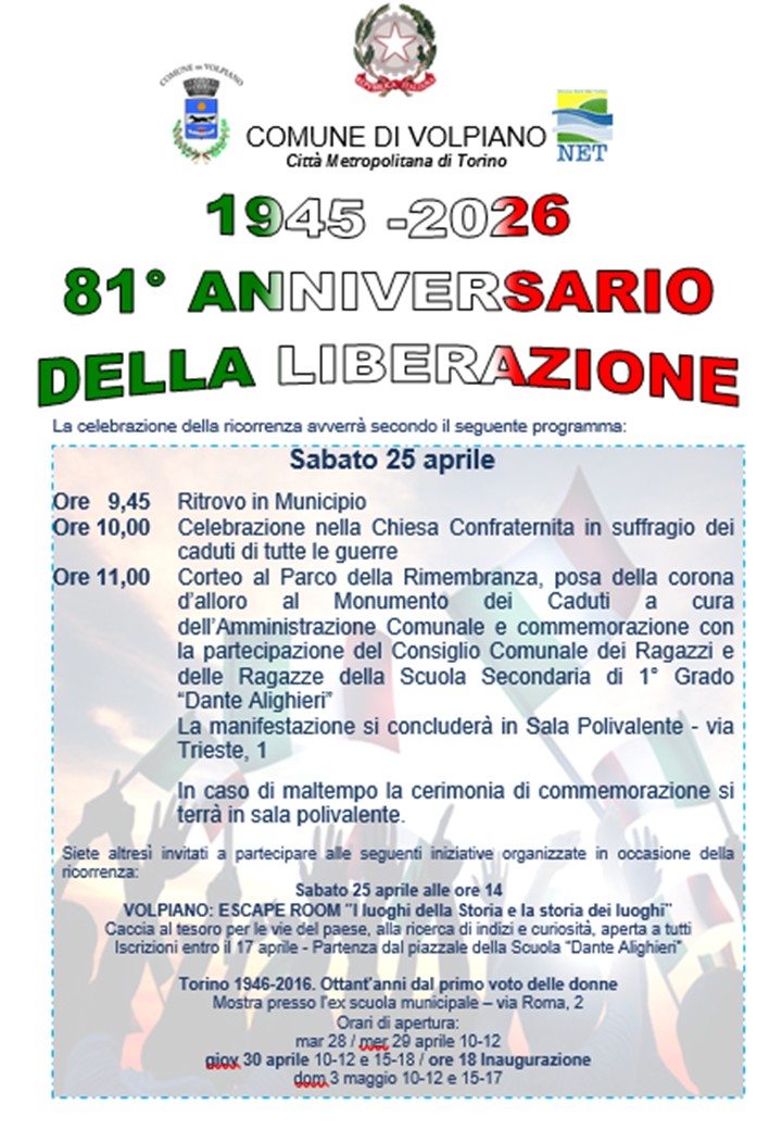 Celebrazioni per l'81° Anniversario della Liberazione