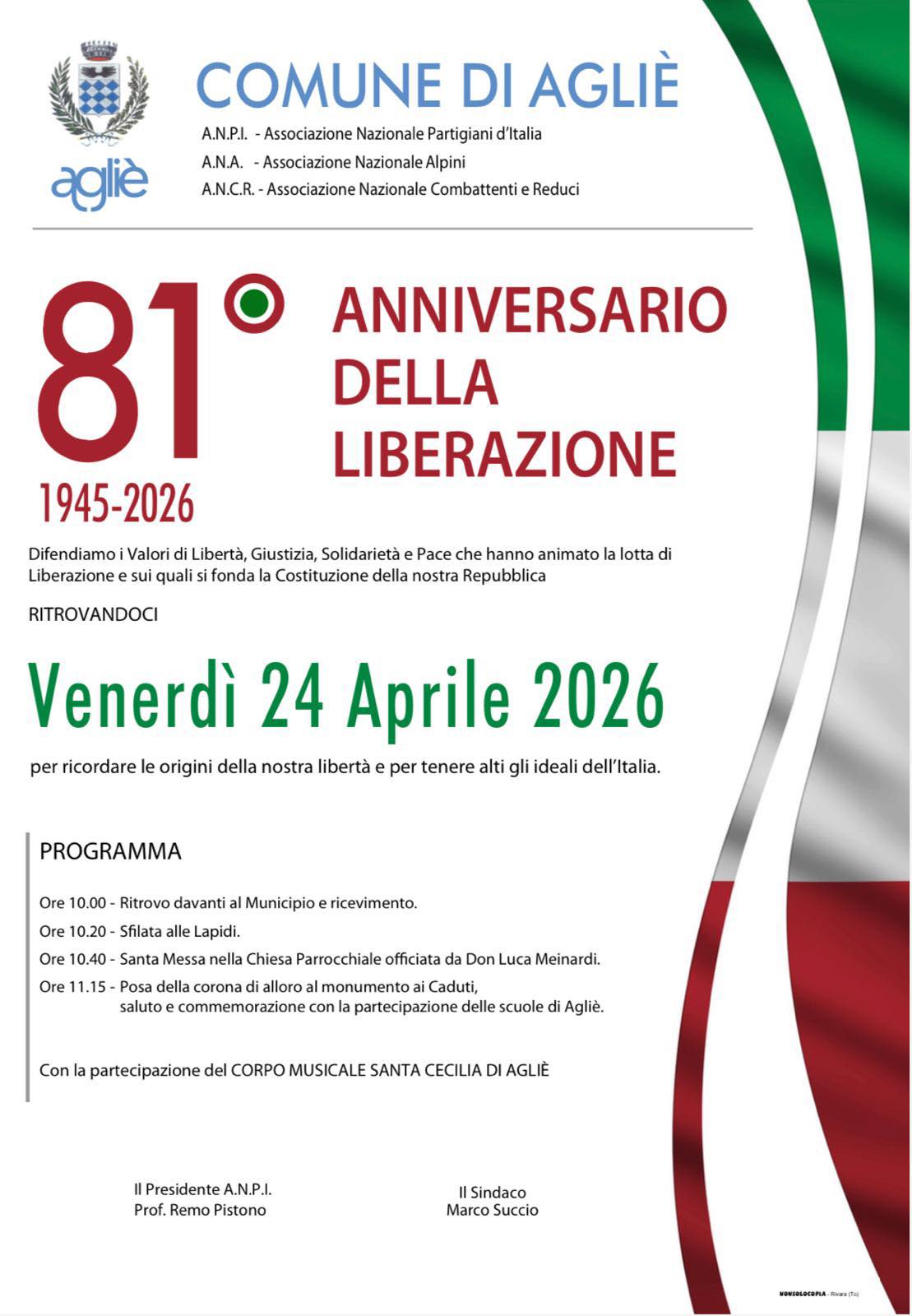 81° Anniversario della Liberazione ad Agliè
