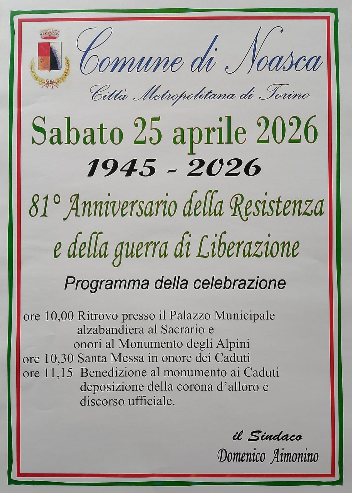 81° Anniversario della Resistenza e della guerra di Liberazione