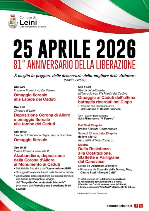 81° Anniversario della Liberazione a Leinì