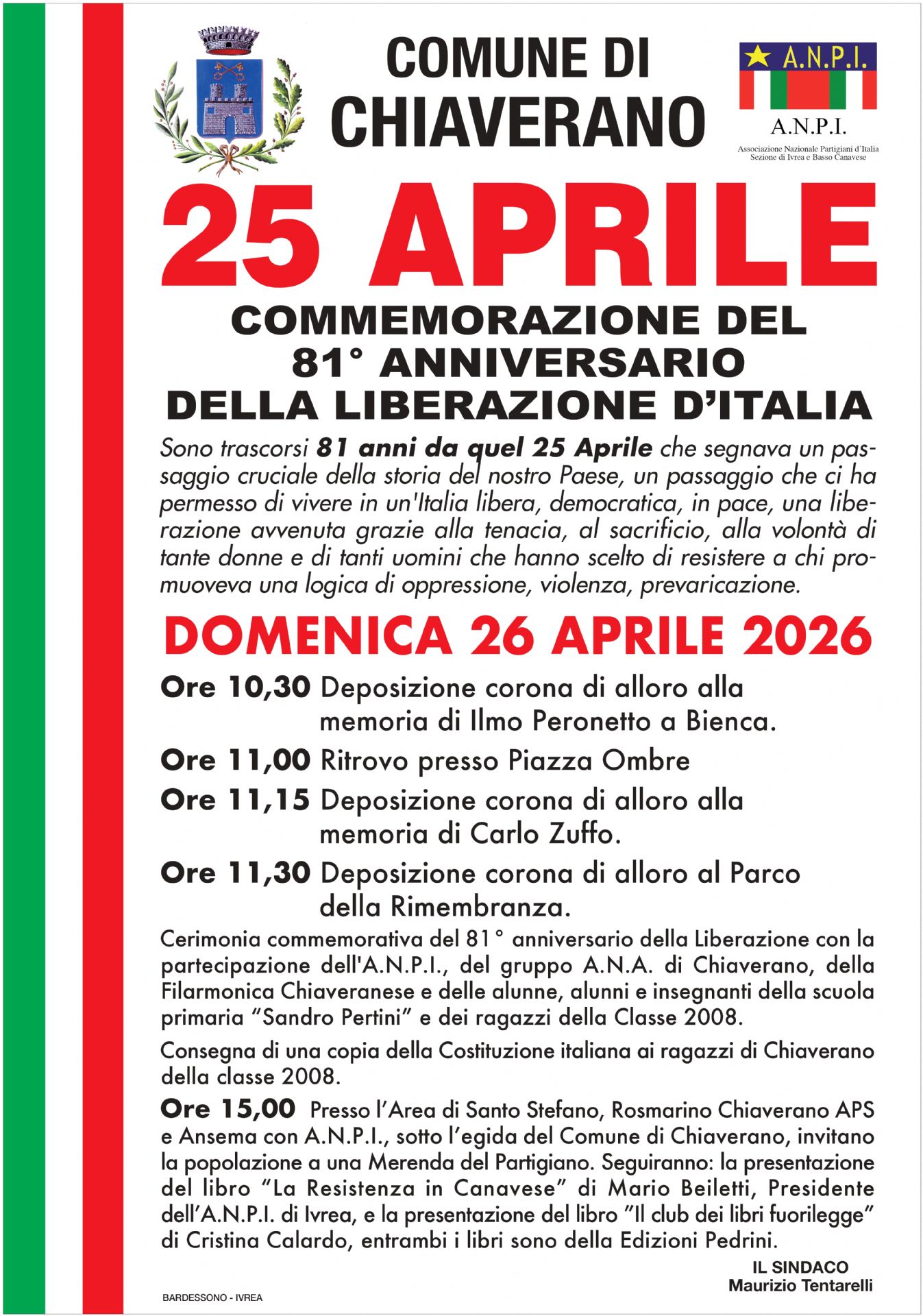 Commemorazione del 81° Anniversario della Liberazione d'Italia