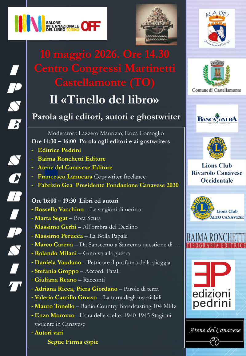 La Stagione Letteraria del Canavese debutta al Salone Off