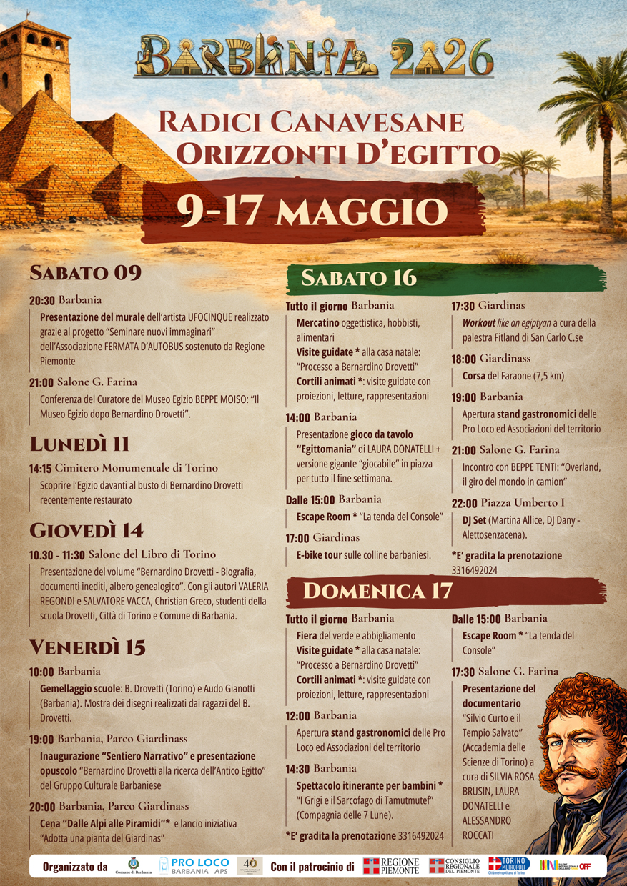 Barbania celebra il 250° anniversario di Bernardino Drovetti
