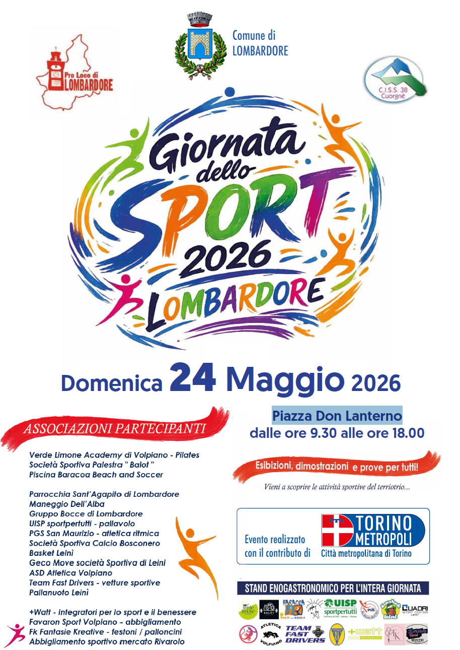 Giornata dello sport 2026 Lombardore