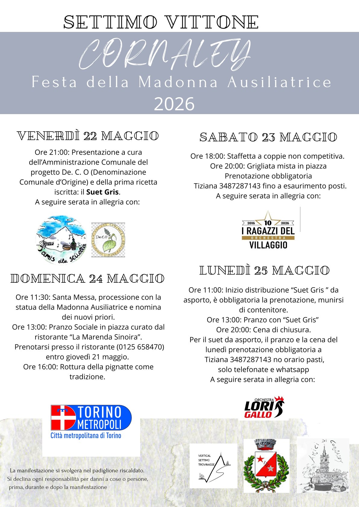 Festa Patronale di Maria Ausiliatrice a Cornaley