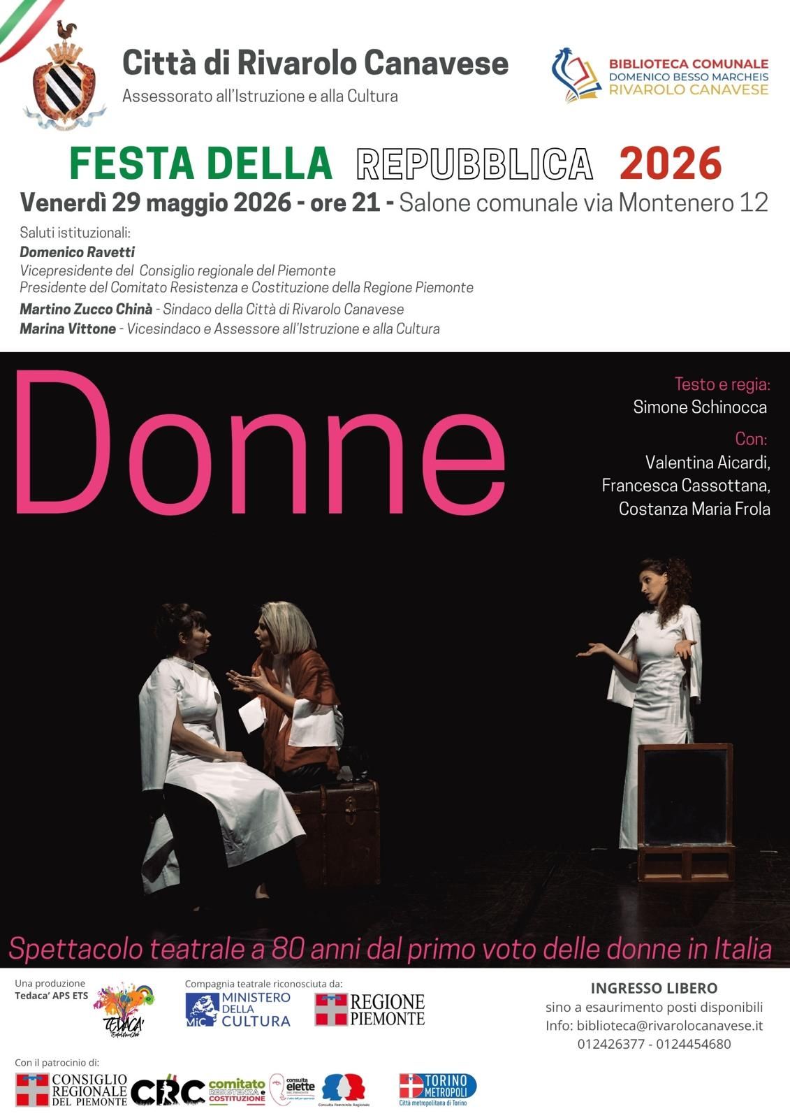 DONNE - Spettacolo teatrale a 80 anni dal primo voto alle donne in Italia