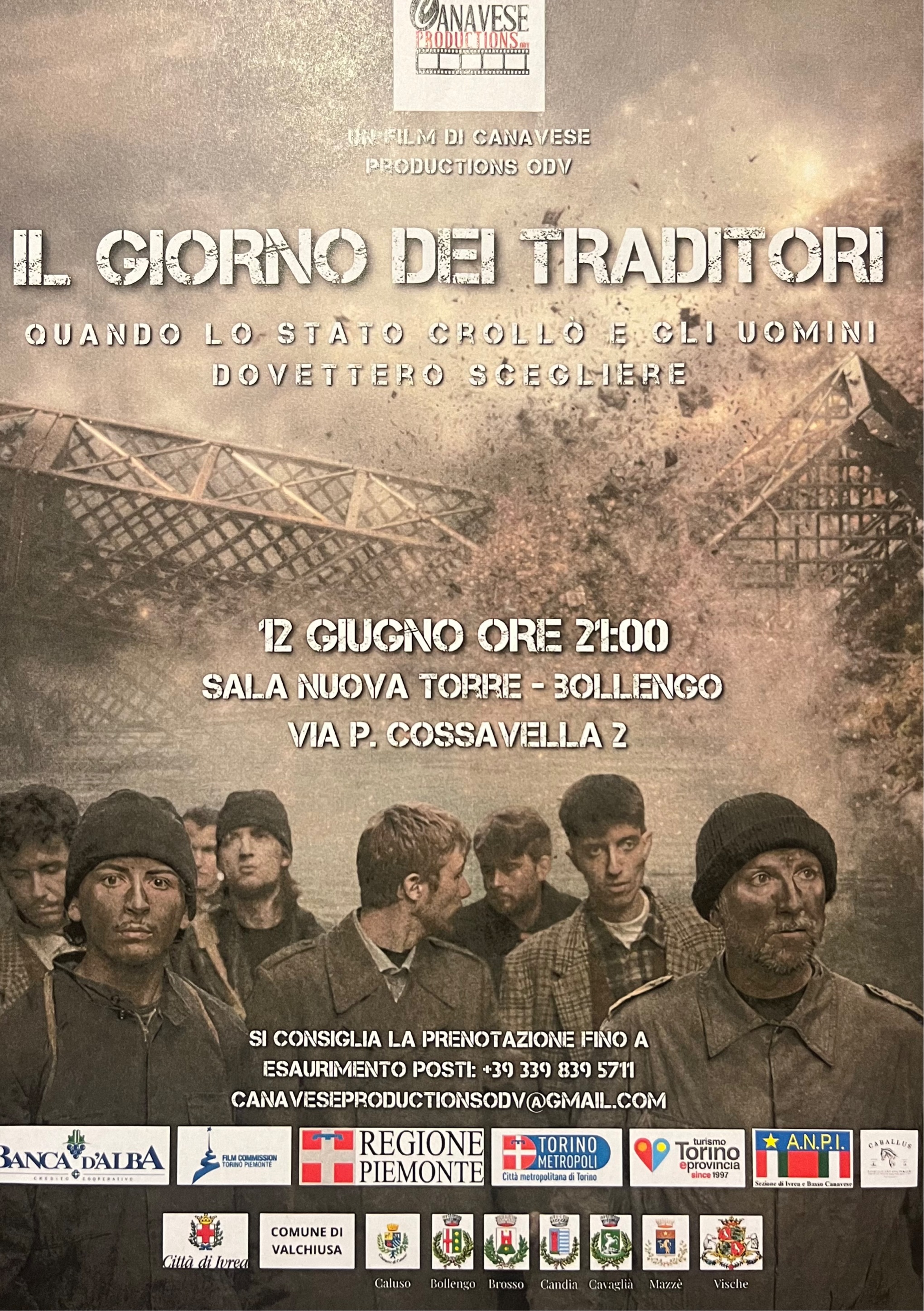 Proiezione del film 'Il Giorno dei Traditori' a Bollengo