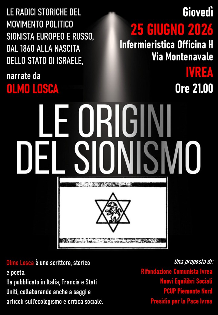 Conferenza "Le origini del sionismo" con Olmo Losca