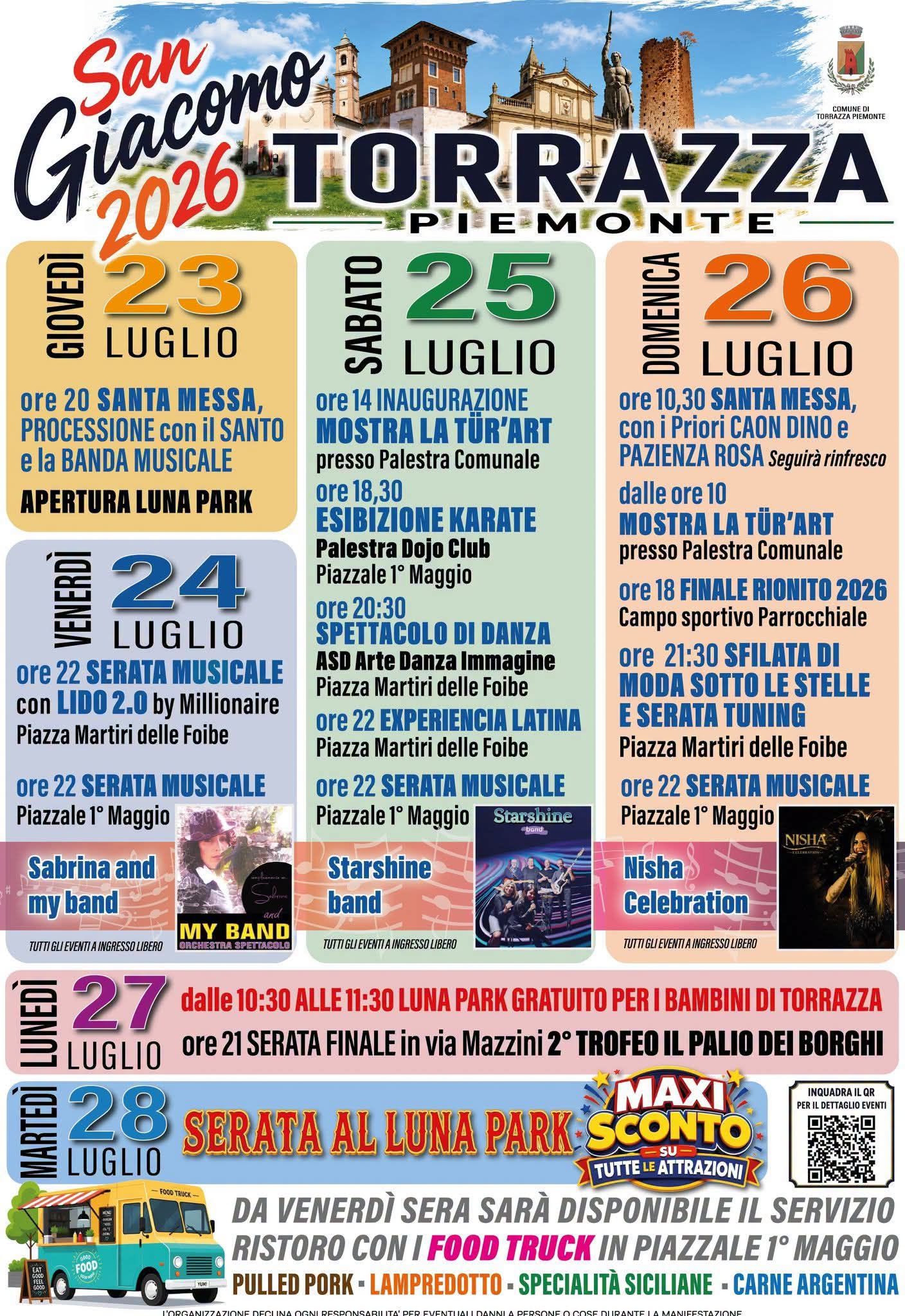Festa di San Giacomo 2026 a Torrazza Piemonte