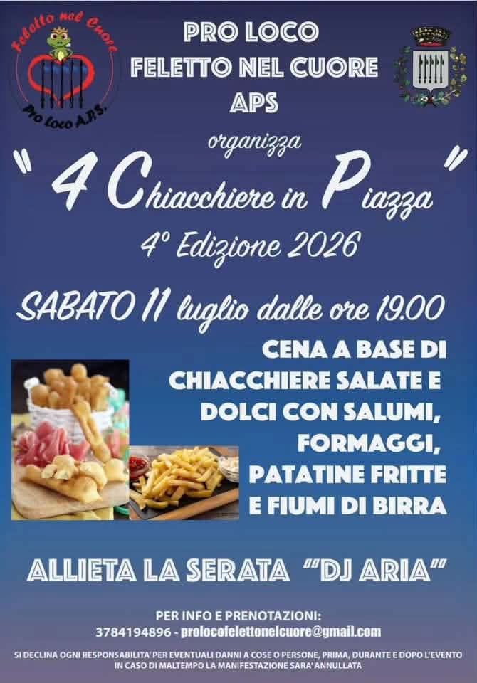 4 Chiacchiere in Piazza - 4ª Edizione 2026