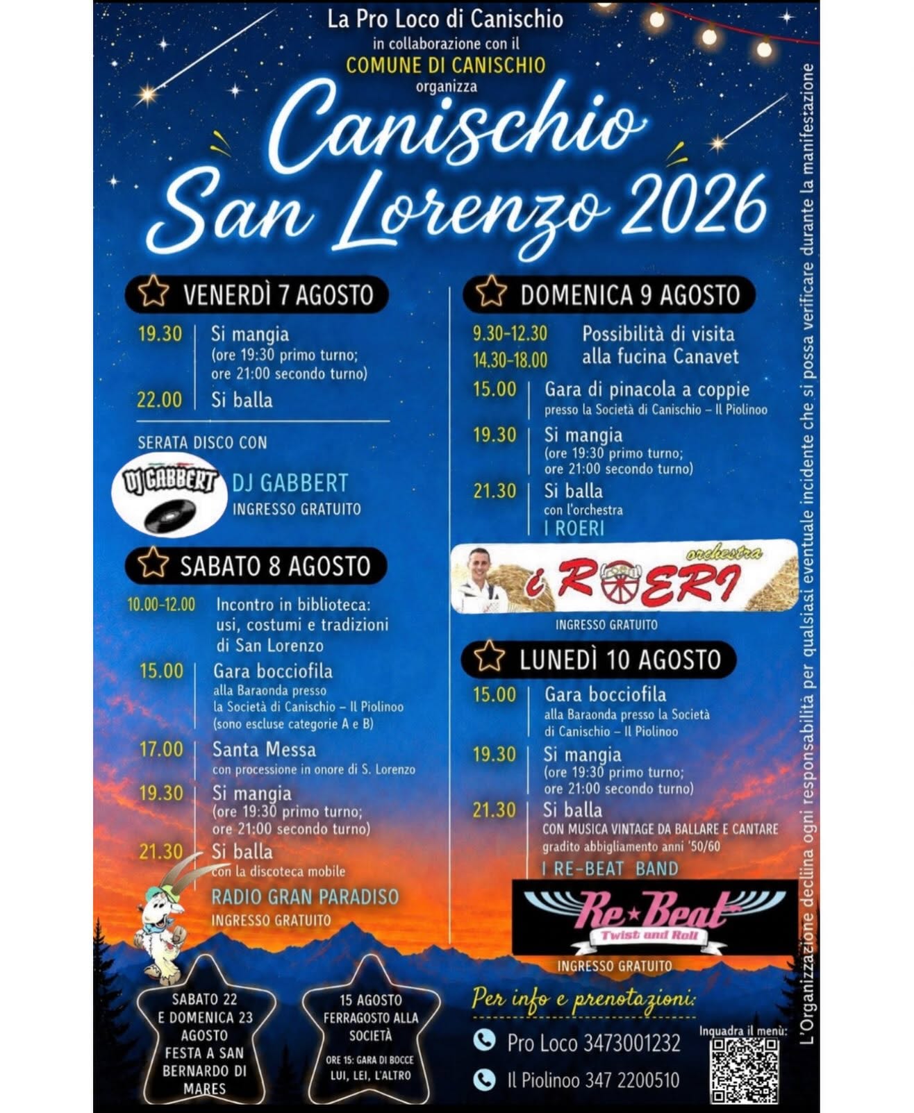 Canischio San Lorenzo 2026