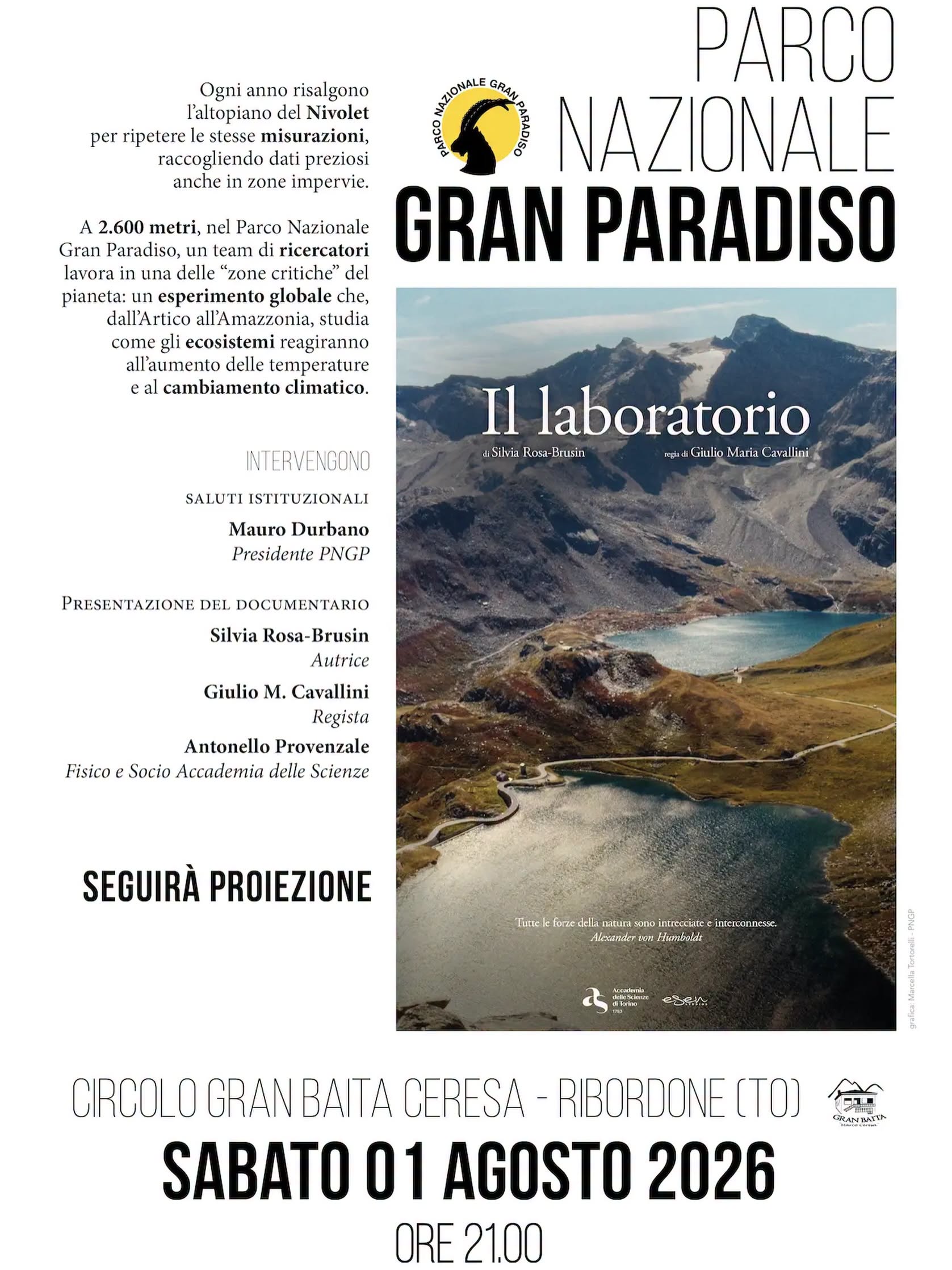 Proiezione del documentario 'Il laboratorio' a Ribordone